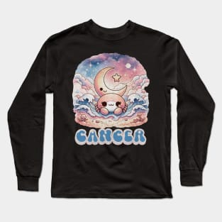 Cosmic Cancer Kawaii Crap Zodiac Sign Anime Birthday Long Sleeve T-Shirt